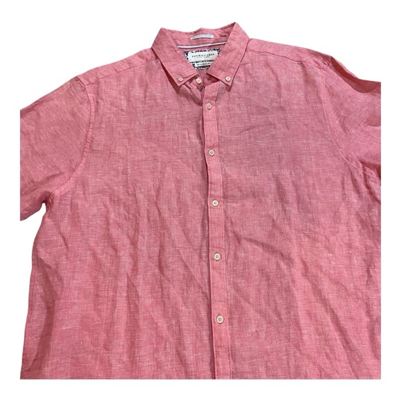 Denim & Flower Ricky Singh pink Linen Collection shirt Sz XL 100% Linen - Picture 2 of 5